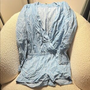 Chambray Floral Romper